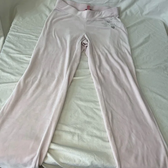 Y2K Juicy Couture baby pink ballet velour vintage tracksuit pant size small - Picture 4 of 8